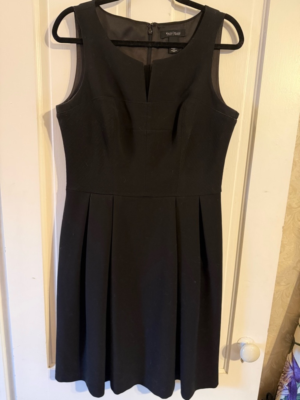 White House Black Market Black Sleeveless Fit-and-Flare Midi Dress